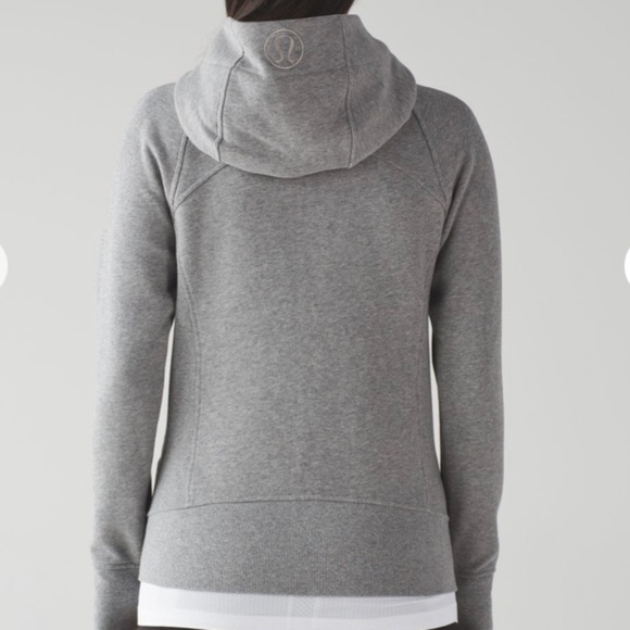 Lululemon Scuba Hoddie * Light Cotton Fleece. Size 4 in Heathered Medium Grey - Picture 2 of 12